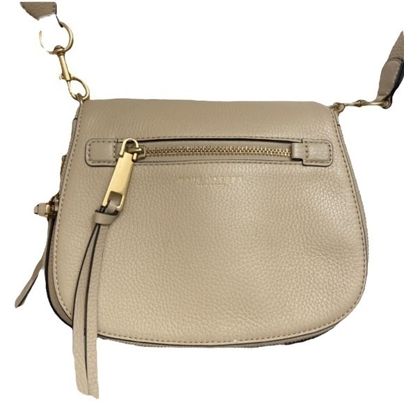 Marc Jacobs Beige Leather Flap Messenger Bag